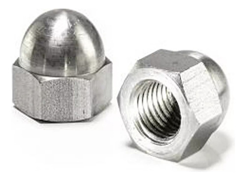 Tuerca Ciega De Bronce 5/16 Platil X10 U Plateada