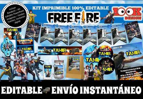 Kit Imprimible Candy Bar Free Fire Freefire 100% Editable