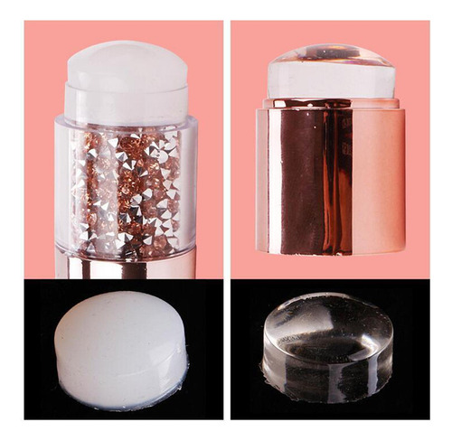 Para 2 White Clear Stampers Unhas E Unhas Raspadores, Kits