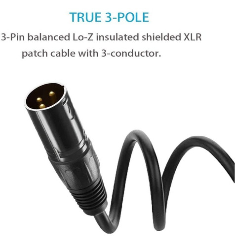 Imagen 4 de 6 de Cable Xlr Macho A Xlr Hembra Blindado Balanceado Nuevo