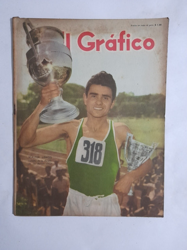 El Grafico 1845 Walter Lemos,italia Vs Argentina Año 1954 (Usado)