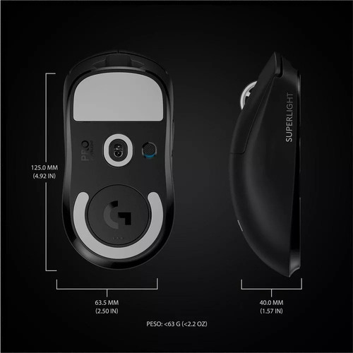 Mouse Inalámbrico Logitech G Pro X Superlight Color Negro Negro