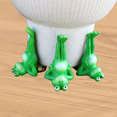 3x Figuras En Miniatura De Rana Adornos De Mesa De Mesa