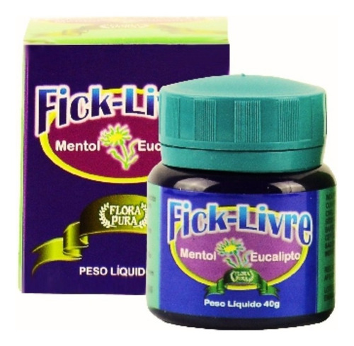  Kit C/ 4 Fick-livre Pomada 40g-creme Refrescante Flora Pura