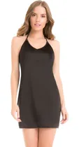 Comprar 2023 Fondo Escote Halter Ilusion Minifalda Vestido Holgado