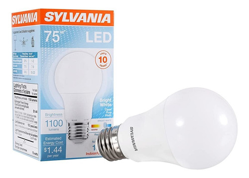 Bombilla Led Sylvania, Equivalente A 75w A19, Eficiente 12w,