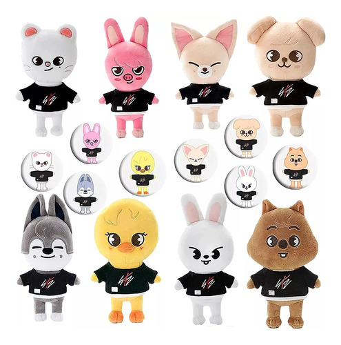 8piezas Juego De Muñecos De 20cm Peluche Skzoo Stray Kids De