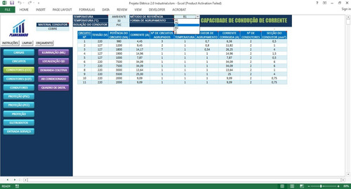 Imagem 4 de 10 de Planilha Dim. Projeto Elétrico Plus + Blocos Eletr. Autocad