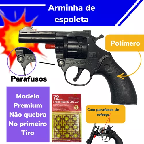 Revolver Espoleta Brinquedo Rambo Full Black + 5 Cartelas