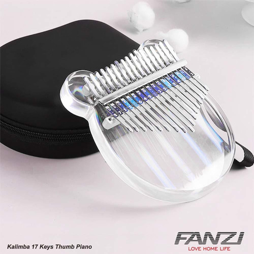 Fanzi Kalimba 17 Teclas Pulgar Piano Portátil Mbira Sanza De