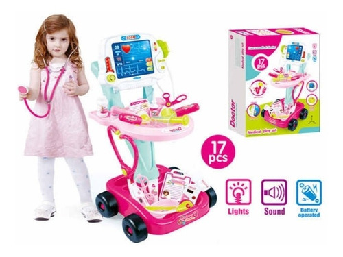 Imagen 1 de 1 de Set De Doctor Médico De Juguete Con 17 Accesorios