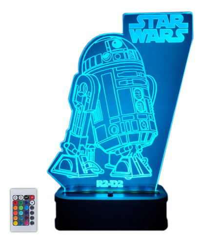 Lámpara Velador Acrilico Led Multicolor Star Wars R2-d2 220v