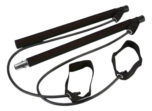 Barra Pilatesa Con Bandas De Resistencia Yoga Portatil Negro