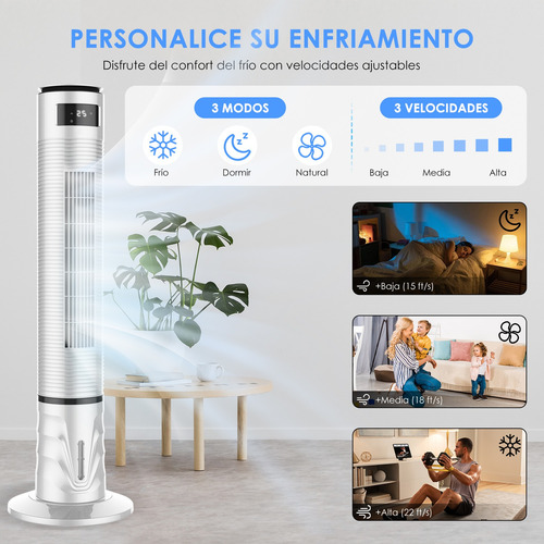 Ventilador Vertical De Torre Para Aire Acondicionado 120cm 34 Cm Blanco