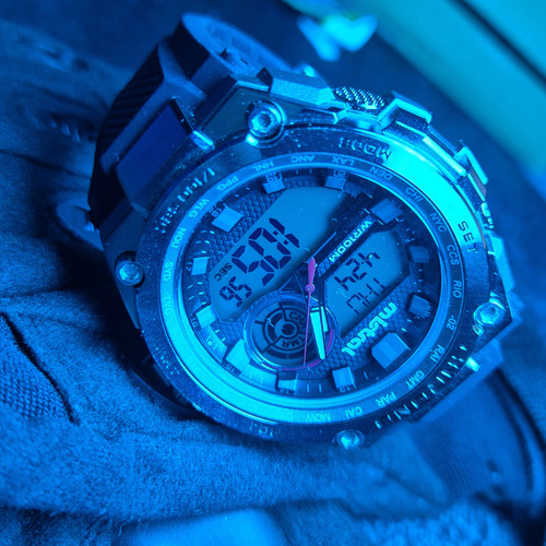 Reloj Tactico Militar Buceo Negro Plateado Gris Sumergible 100m Snorkel Deportes Acuáticos Natación Doble Hora Digital Analógico Luz Nocturna Mistral Gad Acero Inoxidable Tienda Hami Click
