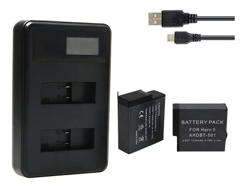 Imagen 2 de 7 de Gopro Cargador + 2 Batería Gopro Hero 5 6 7 8