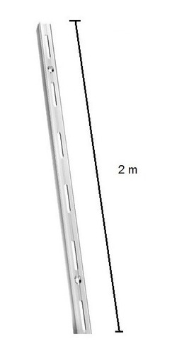 Imagem 4 de 6 de Trilho Cremalheira Simples Para Prateleira Zincado 2m-kit2