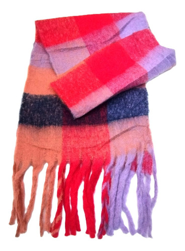 Pashmina Bufandon De Mujer Lana Nube 240 X 40 Cm Con Flecos