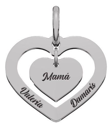 Dije Y Collar Mamá Hijos Love Personalizables Nombres Plata