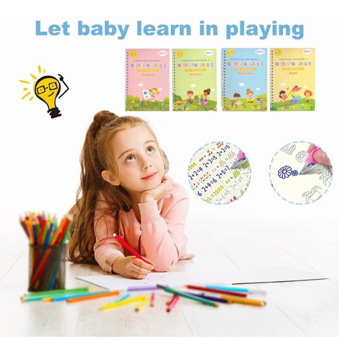 Kit Cuadernos De Caligrafía Reutilizables + 5 Repuestos