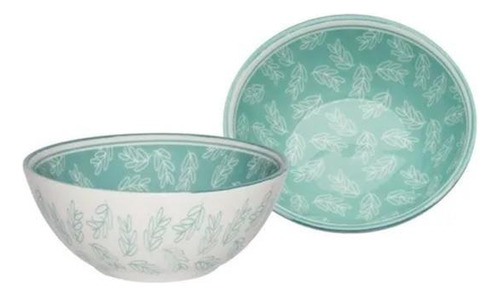 Tigela Cumbuca Bowl Flora Verde Porcelana 600ml Oxford