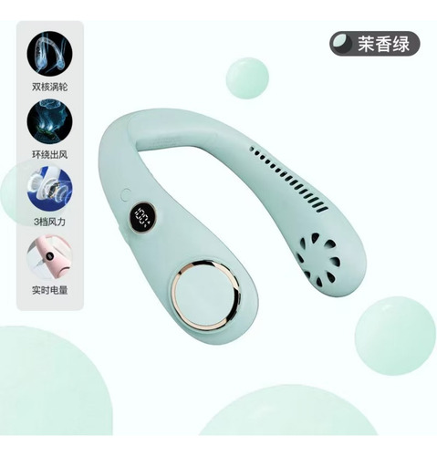 Ventilador De Cuello Sin Aspas Con Carga Usb Batería De