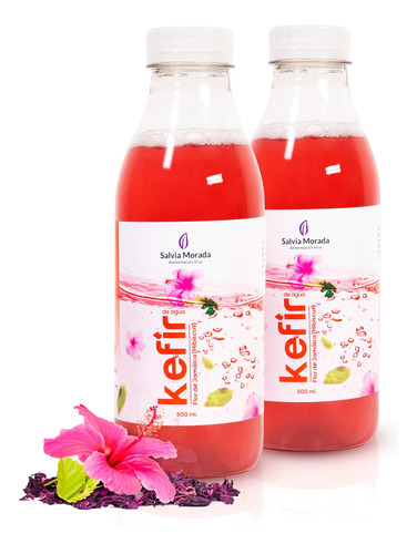 Kefir De Agua Con Flor De Jamaica Bebida Probiótica 1 Litro 