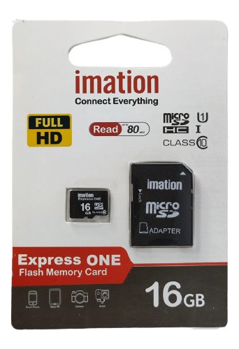 Memoria Tarjeta Micro Sd 16gb Adaptador 80mb/s Clase 10   