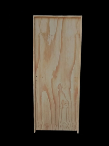 Combo Puerta Placa Pino Js Marco Madera + Ventiluz 40x30 80 Derecha