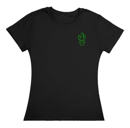 Blusa Cactus Maceta Algodon Manga Corta Tendencia