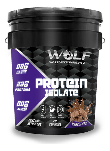 Proteína Whey Hs Hidrolizada Isolate Wolf 9kg Sabores Chocolate