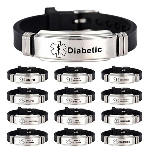Pulsera De Alerta Médica Para Diabetes, Epilepsia