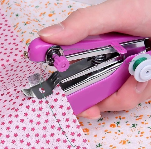 Mini Máquina De Costura Manual Portátil De Mão Tecido Oferta