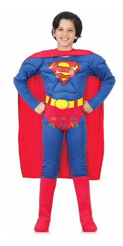 Disfraz Superman Con Musculos Liga Justicia Mundo Manias