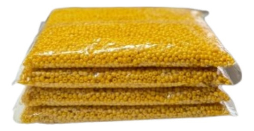 Medio Kilo Mostacillas Por Mayor Para Pulseras 2mm Amarillo Oscuro