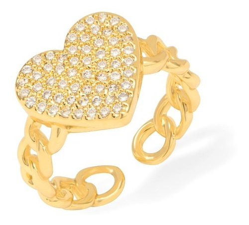 Anillo Mujer Kate Dorado Con Baño De Oro 18k Y Zirconias