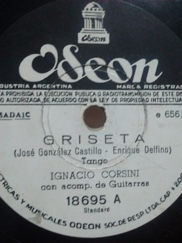 Ignacio Corsini Disco Pasta Odeon 18695 C69
