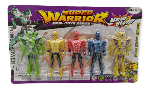 Muñecos Super Heroes Power Ninja Blister X 5 Articulados