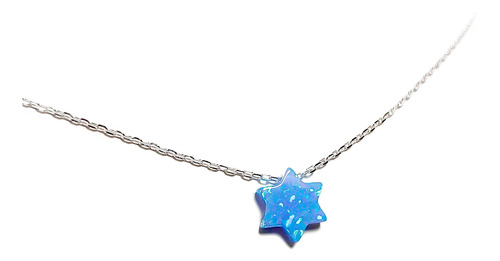 Collar Estrella Ópalo Reconstituido 42cm Plata Fina 925