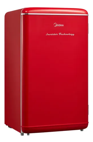 Frigobar Retrô Vermelho 93l Inverter Bivolt Midea Vermelho