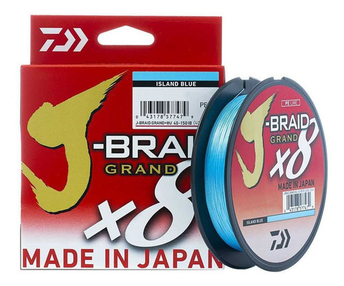 Linha Multi Daiwa J-braid X8 Grand 40lb 0.32mm 135m Azul