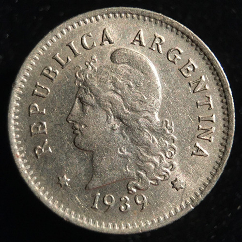 Argentina, 10 Centavos, 1939. Cj#126. Eb