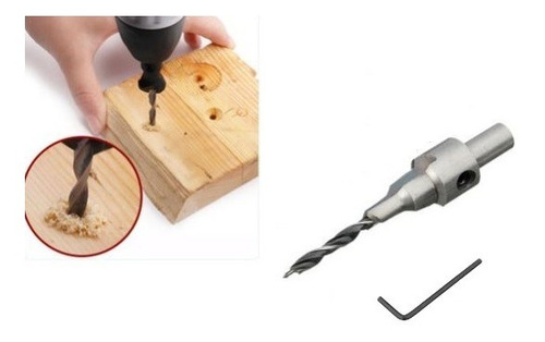 Imagem 3 de 4 de Broca Para Rebaixo De Parafuso ( Chanfro / Escareador) 3mm