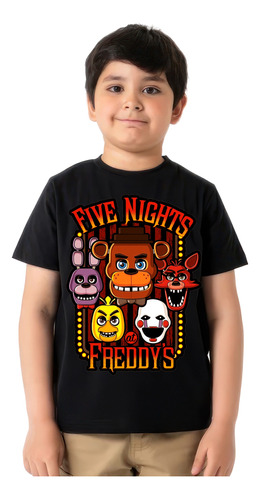 Camisetas Remeras De Niños Juegos Five Nights At Freddy´s 