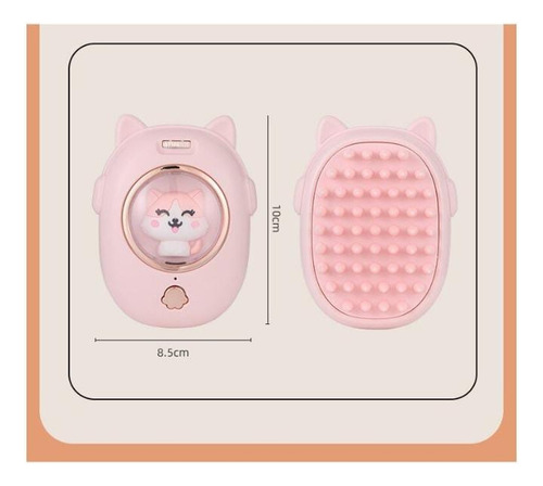 Cepillo Peine De Aseo Para Mascotas Juego Laser Usb 2 En 1 Rosa Claro