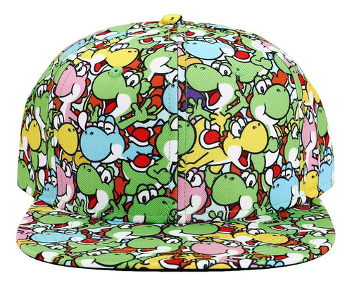Gorra Snapback Con Estampado Integral De Yoshi De Super Mari