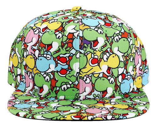 Super Mario Brothers Yoshi All Over Print Snapback Cap Para 