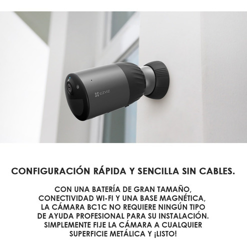 Imagen 5 de 5 de Cámara Ezviz Batería 210 Días Recargable 1080p Color Cs-bc1c