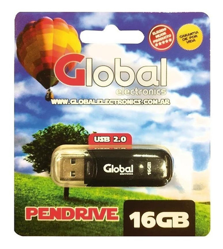 Pendrive Global Electronics Capuchón PEN2-16GB 16GB 2.0 preto