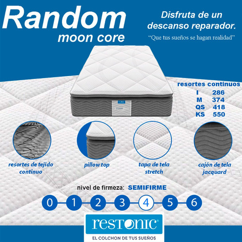 Colchón Restonic Matrimonial Ortopédico + Base Gamma